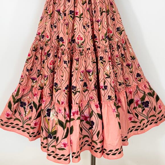 Agua By Agua Bendita Alga Pacifico Embroidered Midi Dress M - Picture 5 of 15